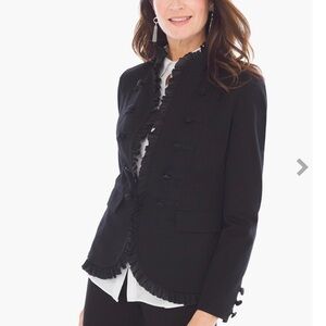 Chicos Petite Novelty Trim Ponte Military Jacket 💙‎